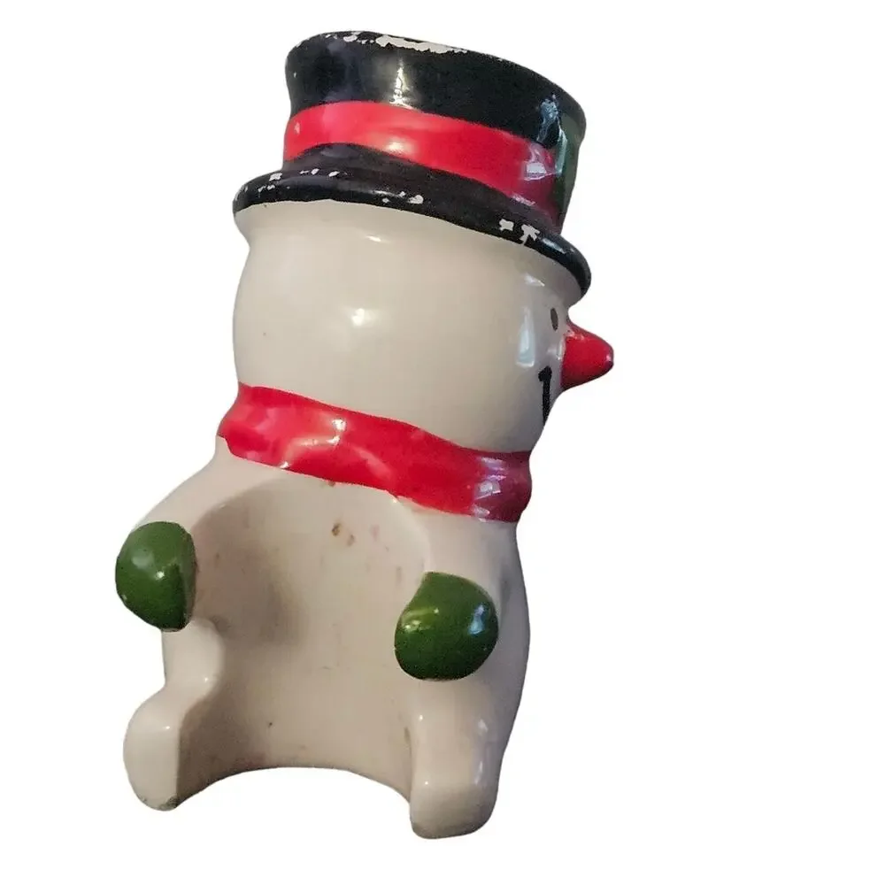 Vintage Cermaic Snowman Decor Small